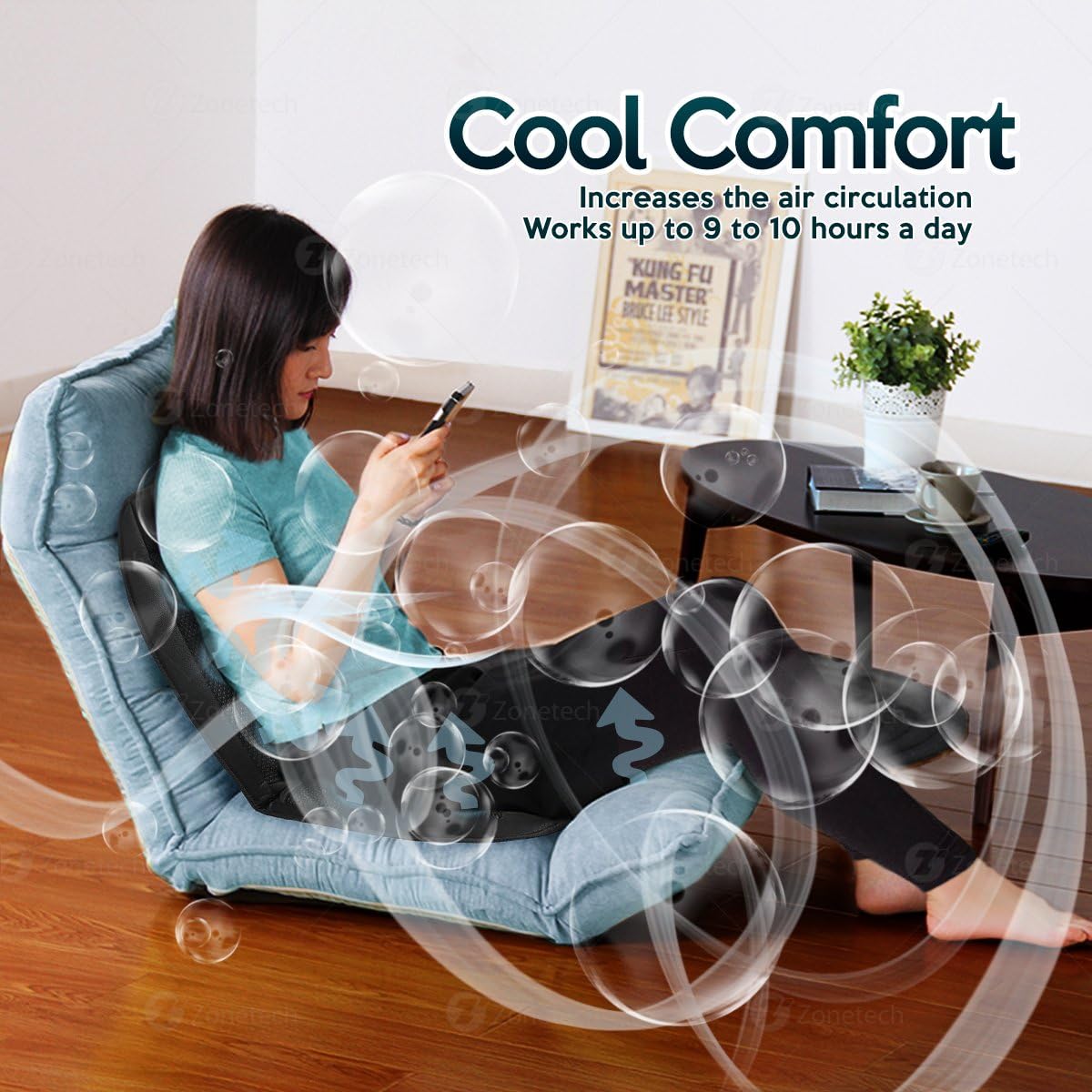 Black Cooling Car Seat Cushion 2-Pack 12V Automotive W945069