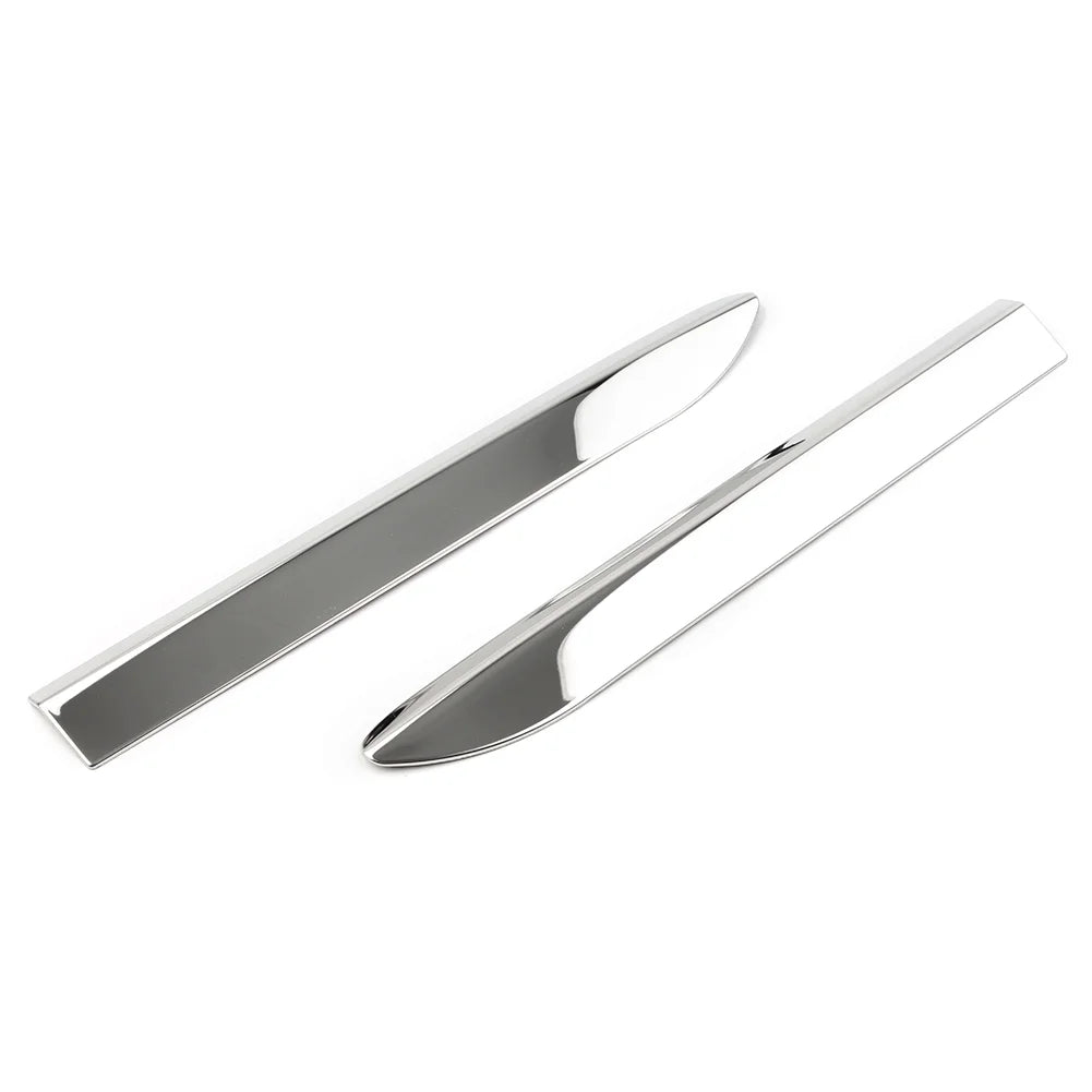 2Pcs Chrome Car Front Bumper Corner Protector Molding Cover Trim A3226