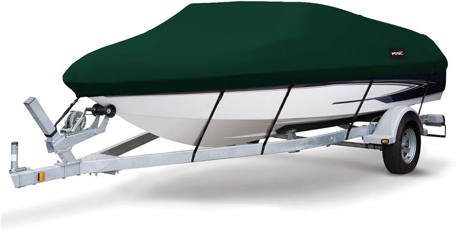 Heavy Duty 600D Marine Grade Polyester Canvas Trailerable Waterproof Boat Cover, Pacific Blue, Pack of 2 O2267