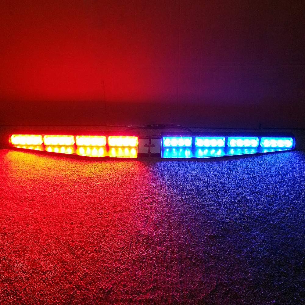 2-16 LED 32 Watt Red/Blue Emergency Beacon Light Bar Pack of 2 K82522