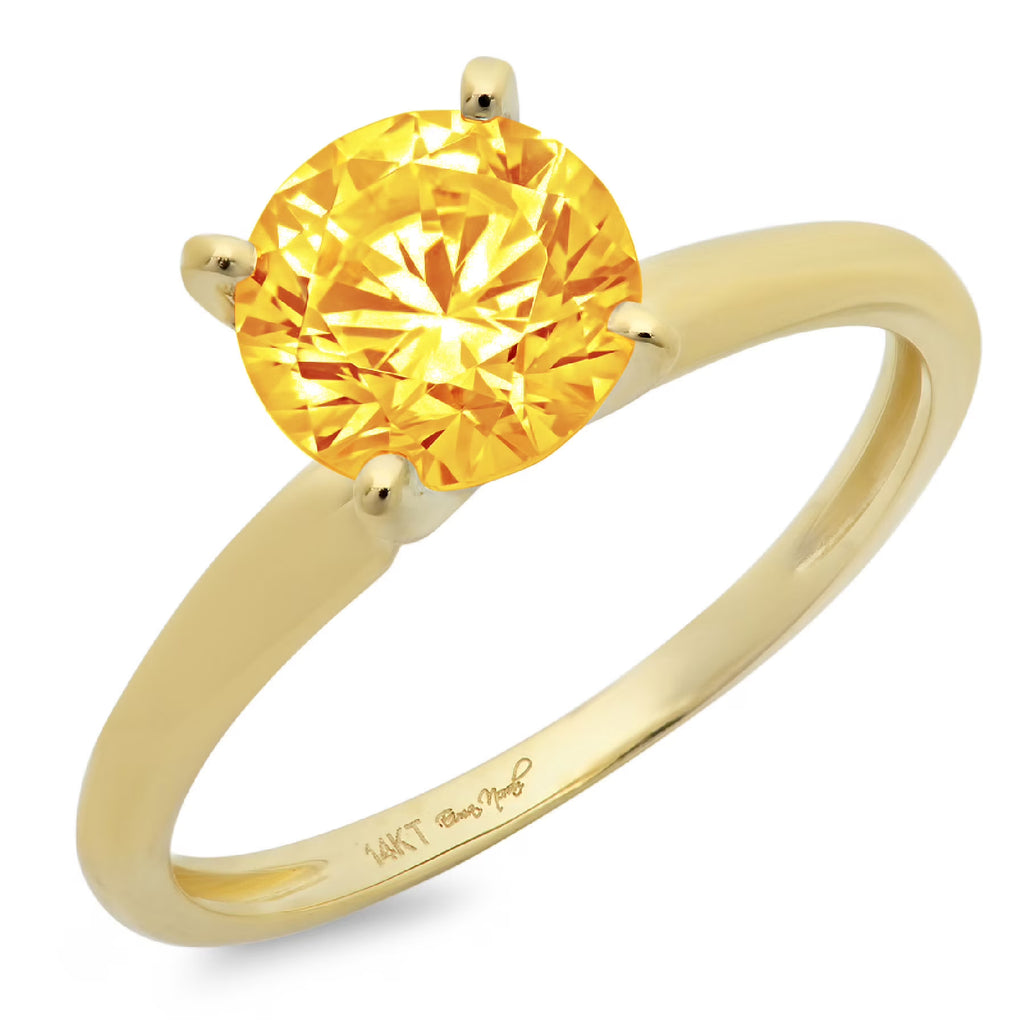 18K Yellow Gold Solitaire Ring T56800