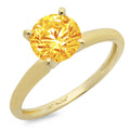 18K Yellow Gold Solitaire Ring T56800