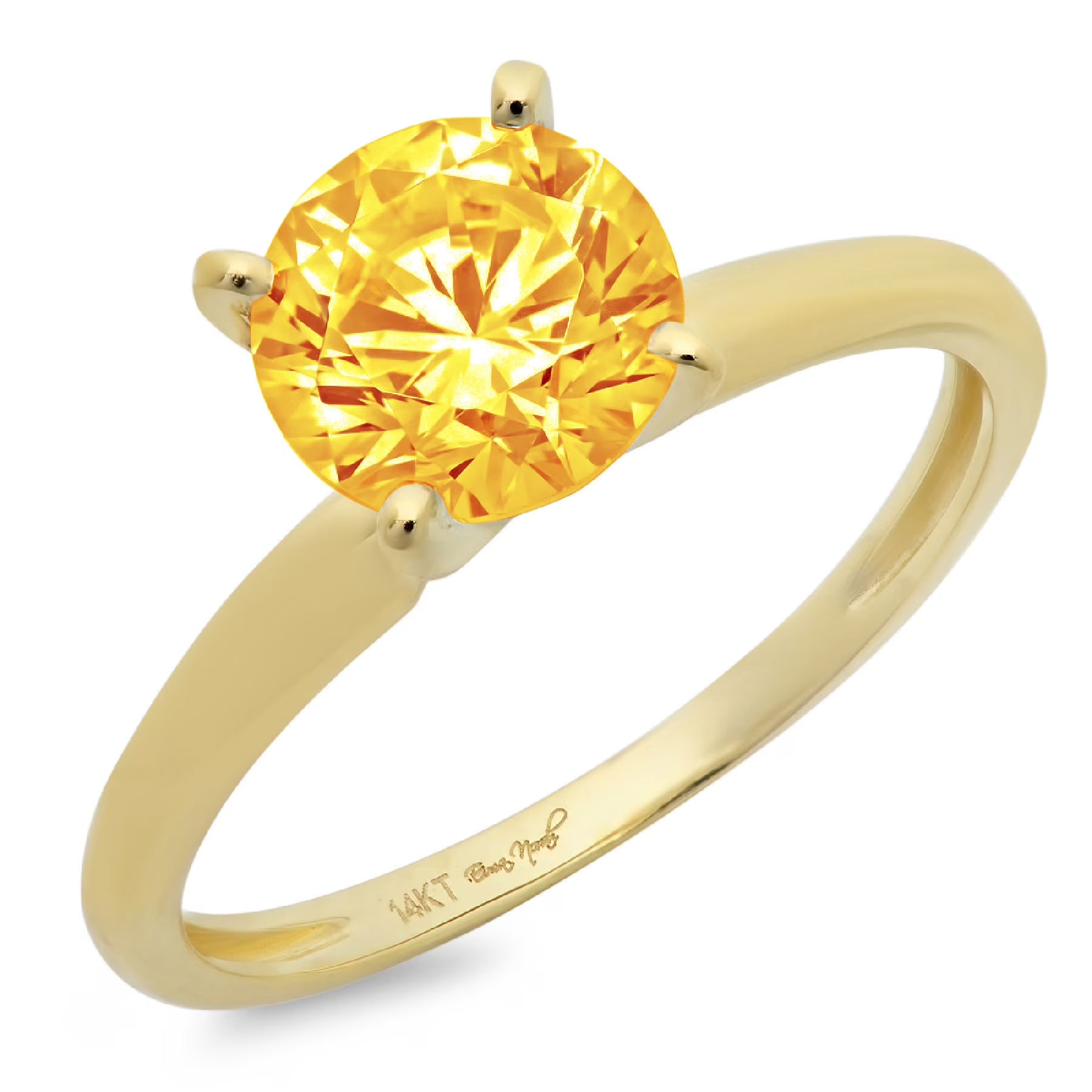 18K Yellow Gold Solitaire Ring T56800
