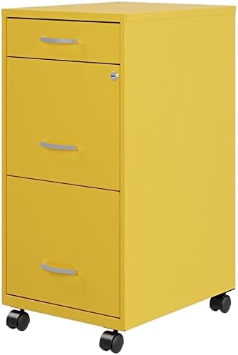 3 Drawer Metal Mobile File Cabinet with Lock, Letter Size, Silver F52668