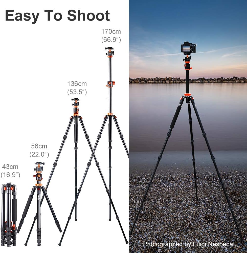67 inch Aluminum Camera Tripod with 360 Degree Ball Head Quick Release Plate A600219