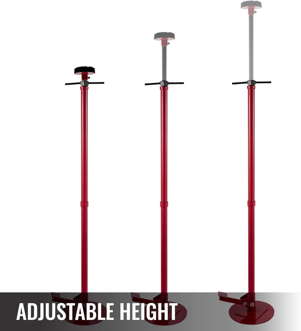 Underhoist Stand 3/4 Ton Capacity Pole Jack Heavy Duty Jack Stand Car Support Jack Lifting from 1.5 m to 2.0 m, Round Base, with Pedal, Red Pack of 2 B643279