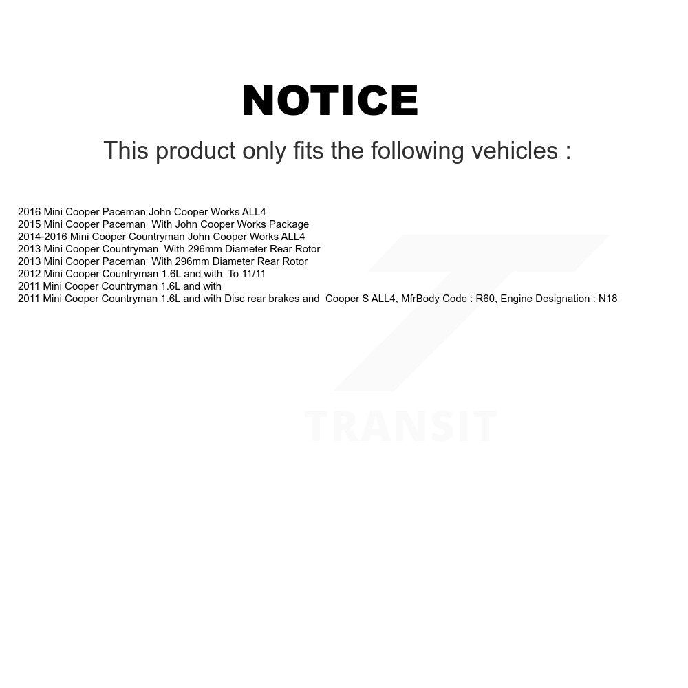 Rear Ceramic Disc Brake Pads and Wear Sensors Kit U936