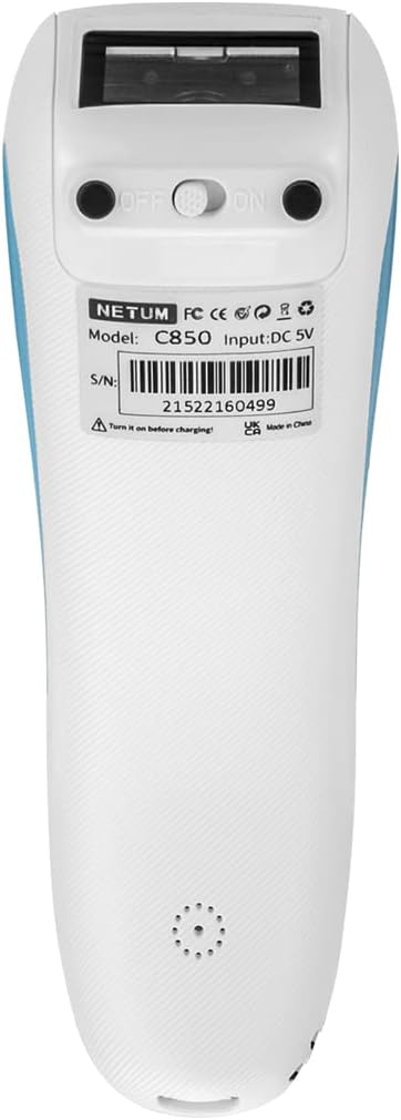 Mini Wireless 2D QR Barcode Scanner, Bluetooth Portable Pocket Bar Code Reader, White M433