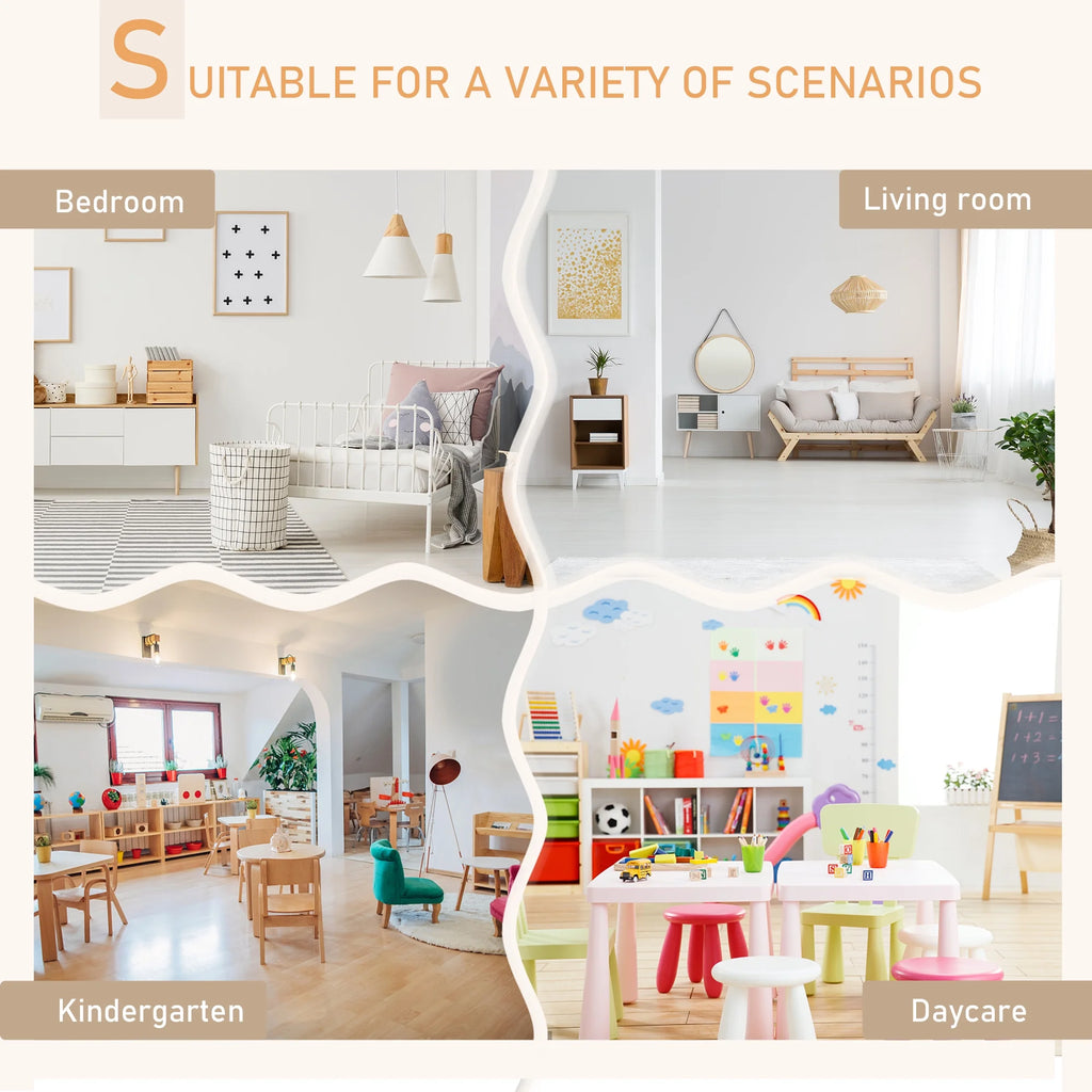 White Wooden Kids Table and 2 Chairs Set E994967