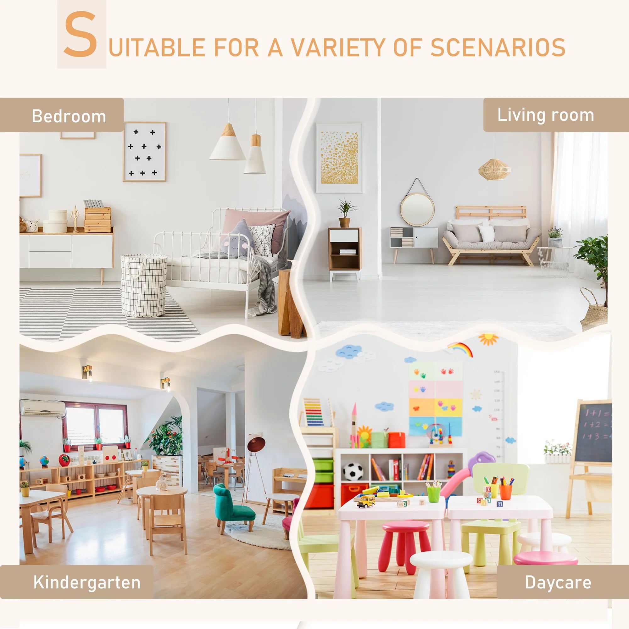 White Wooden Kids Table and 2 Chairs Set E994967