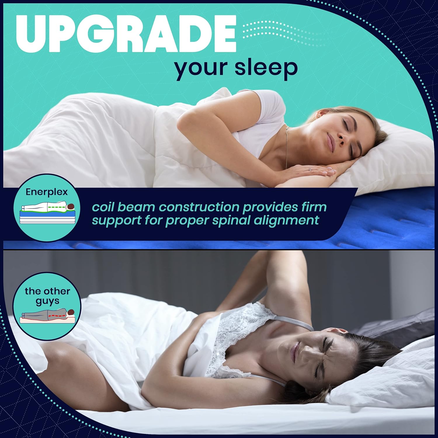 Twin 13 Inch Double Height Inflatable Air Mattress with Built-in Dual Pump L44947