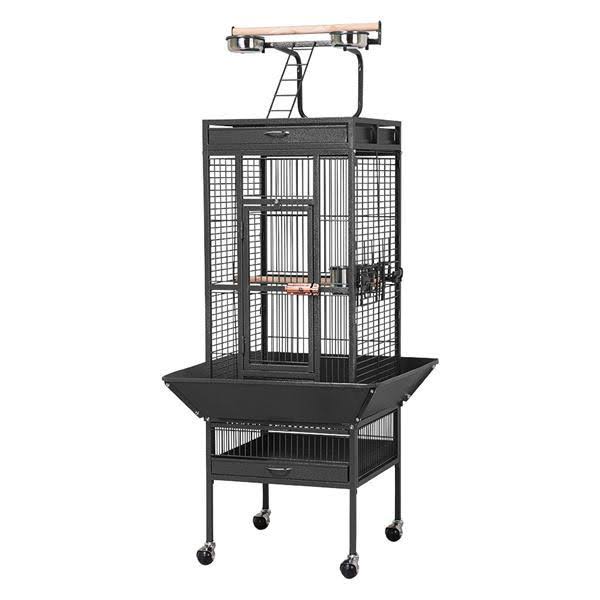 Wrought Iron Bird Cage with Play Top Q321