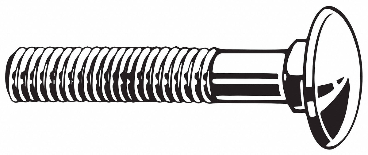 Carriage Bolt, Square, 18-8 SS, Plain, PK350 V177