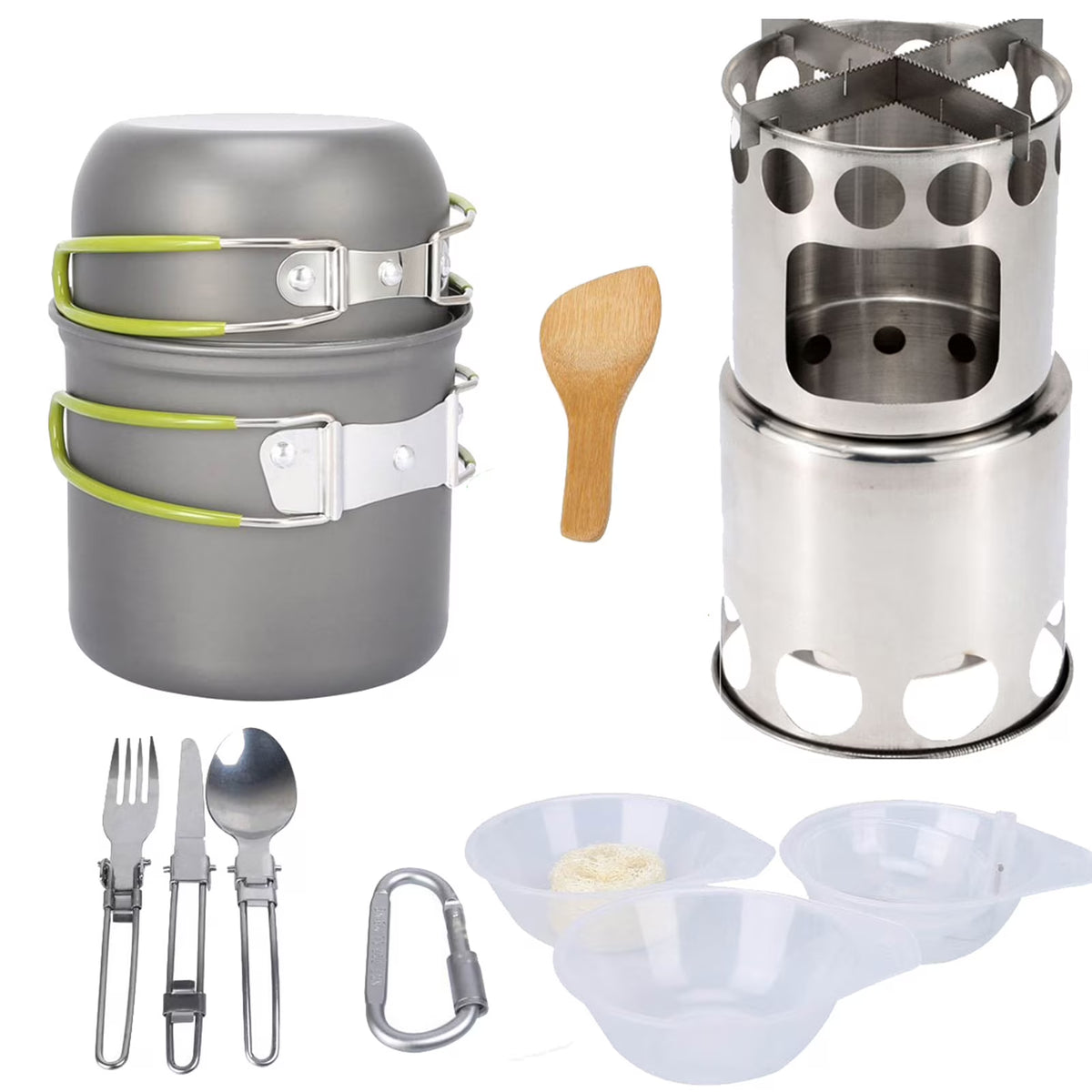 Camping Cookware Mess Kit with Camping Stove N84212