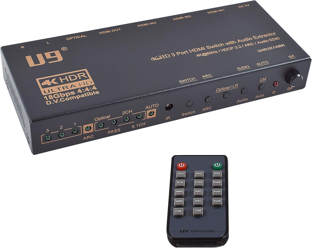 1 in 4 Out HDMI 2.0 4K Splitter with 4K to 1080P Downscaler X507