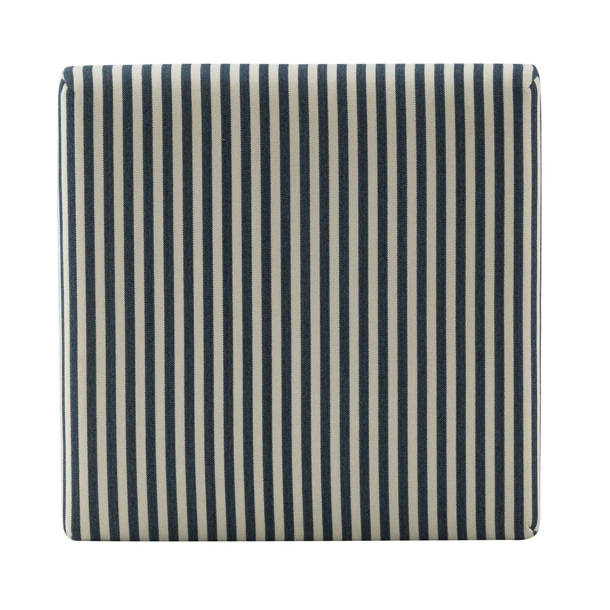 Navy Striped Square Ottoman N7401