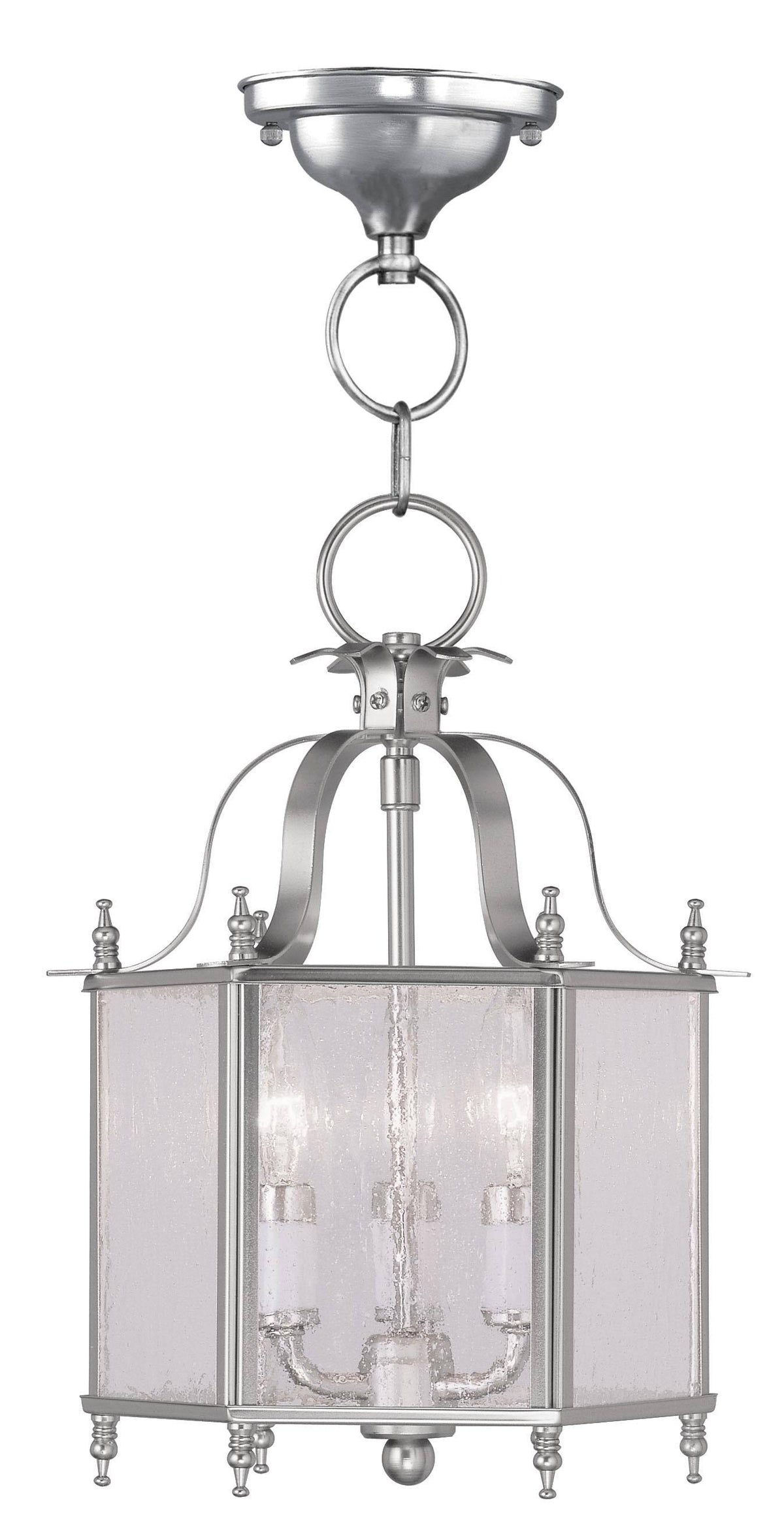 Brushed Nickel Convertible Chain Hang Ceiling Mount Light T26103