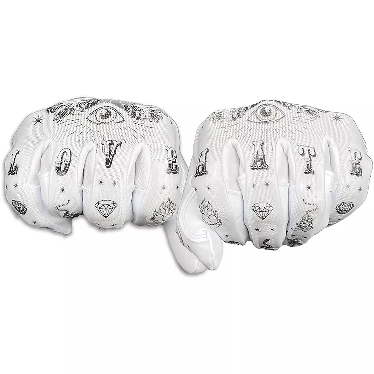 White Large Football Receiver Gloves L346204