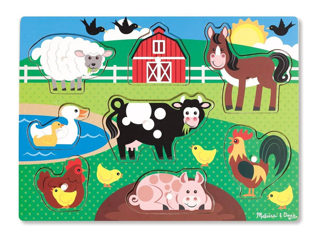 Wooden Peg Puzzle Farm Animals F101