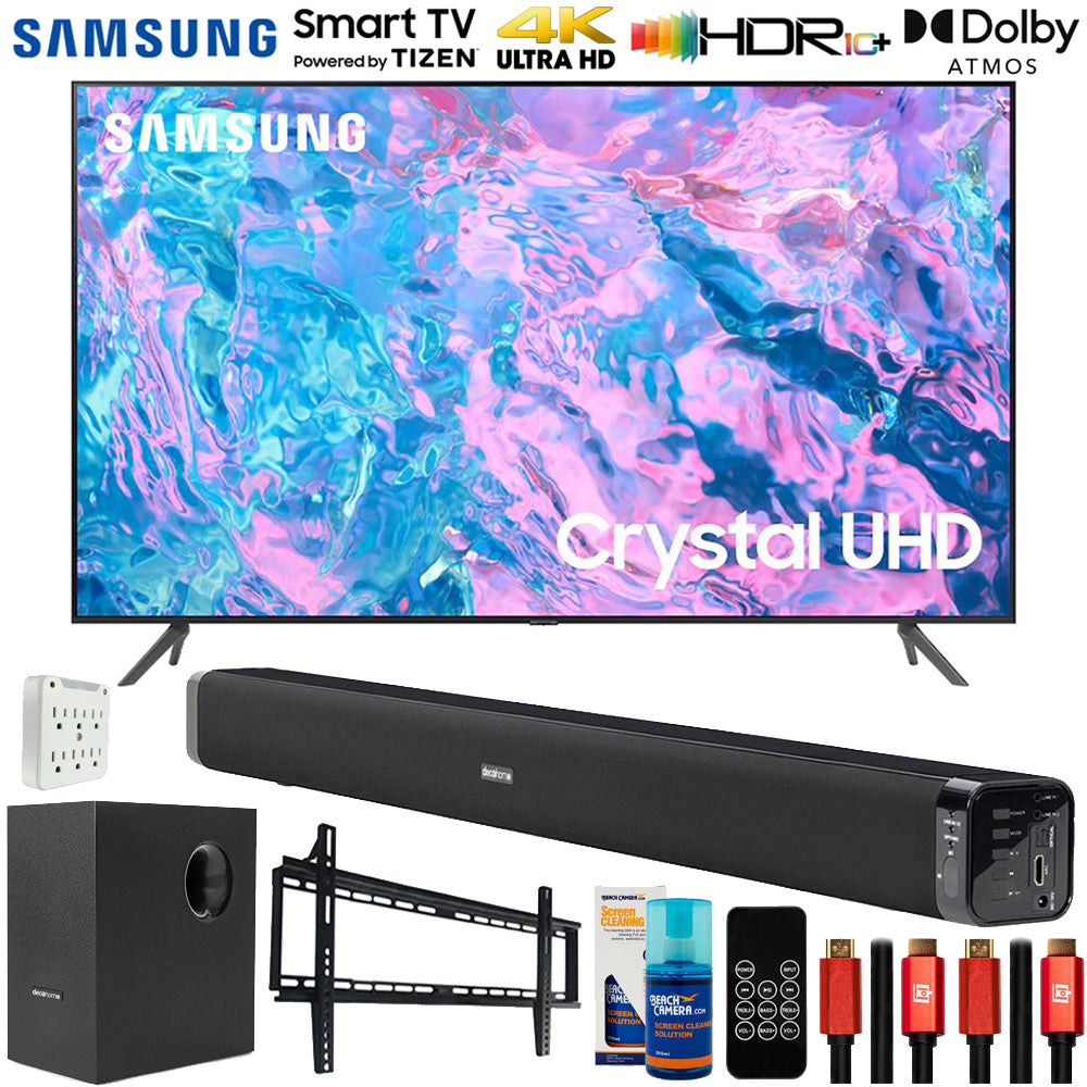 58 inch Crystal UHD 4K Smart TV Bundle with Soundbar, Wall Mount Accessory Kit, 6FT 4K HDMI 2.0 Cables K431