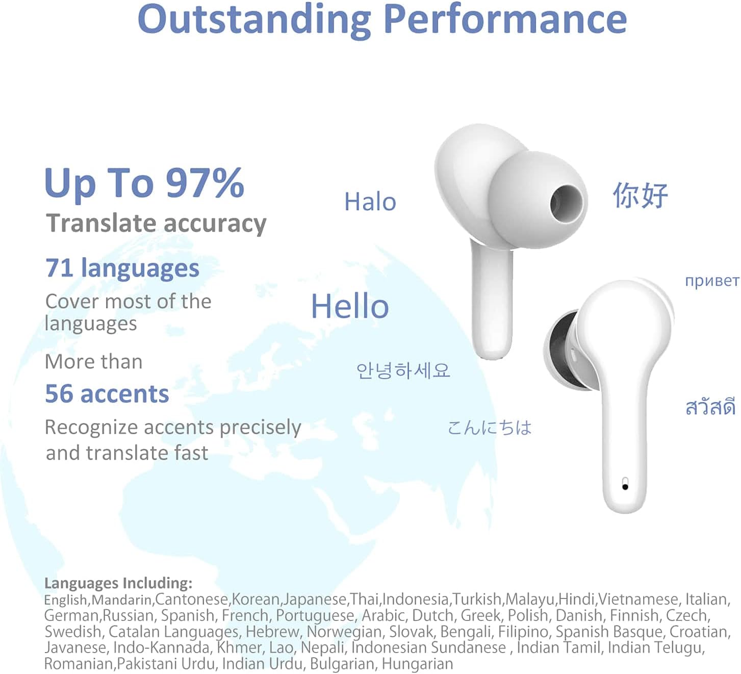 True Wireless Language Translator Earbuds B9752