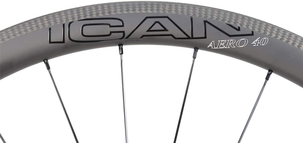 Carbon Wheels AERO 40 Disc Brake 700C Road Bike Wheelset 40mm Depth 25 Width Clincher Tubeless Ready 12x100/12x142mm XDR 12 Speed freehub K397