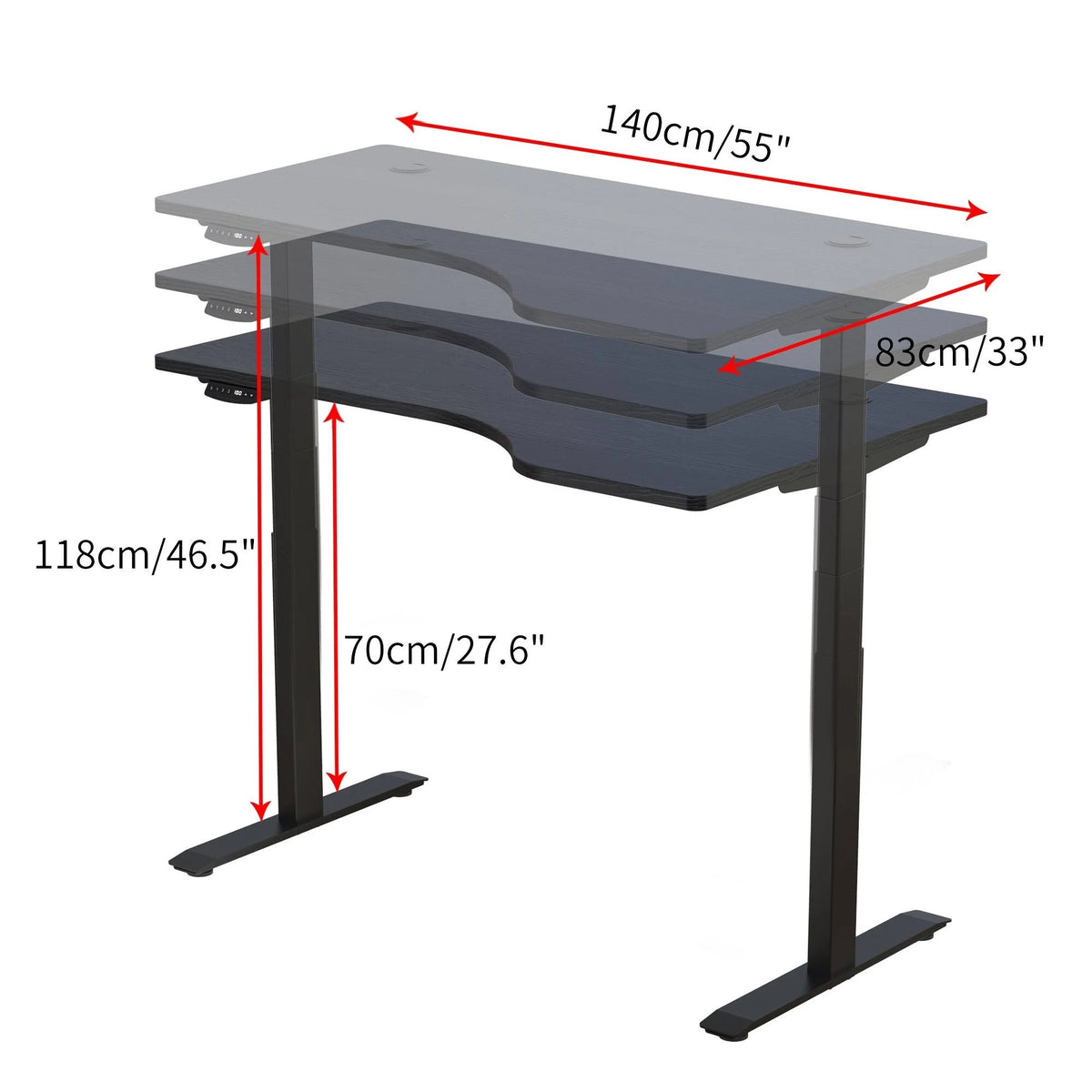 L-Shaped Electric Height Adjustable Standing Desk Z144023
