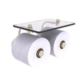 Polished Nickel Wall Mount Toilet Paper Holder with Glass Shelf R813