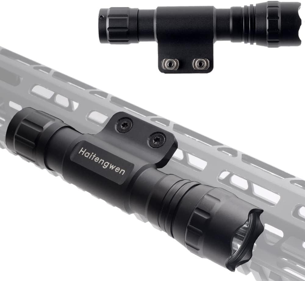 Green 540nm Rail Mounted Predator Flashlight, Rechargeable 18650, Pack of 2 Q816