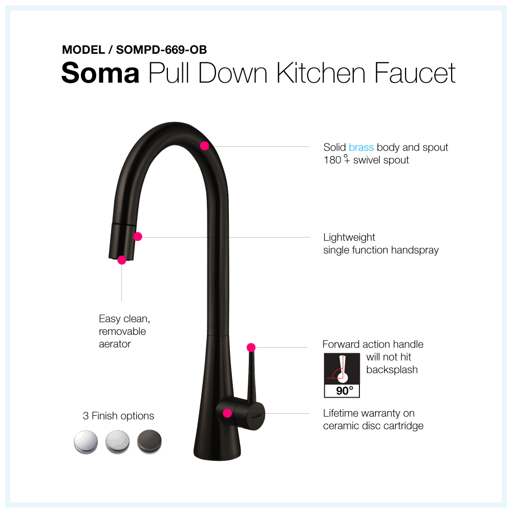 Brushed Nickel Pull Down Kitchen Faucet D524