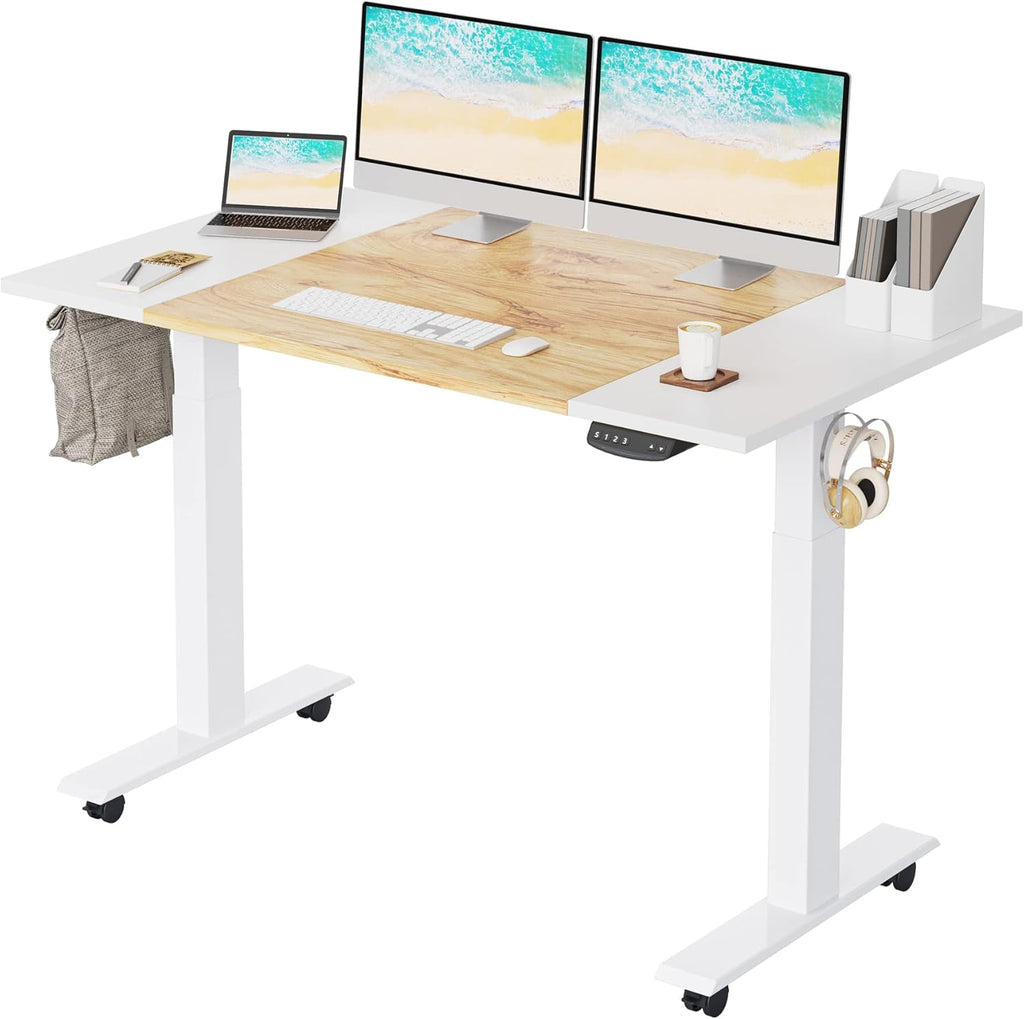 63 x 24 Inches Electric Standing Desk with Espresso and Black Top and Black Frame R13180