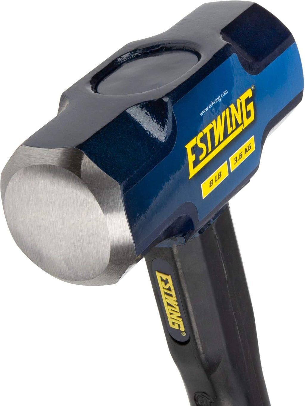 8-Pound Hard Face Sledge Hammer with Vulcanized Rubber Overlay J93384