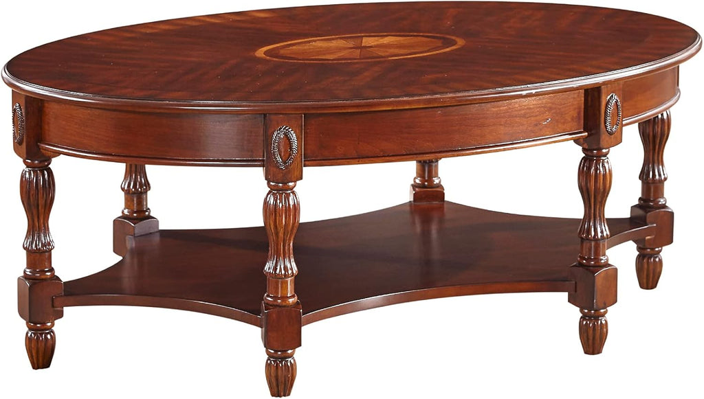 Solid Wood Console Table with Tempered Glass and Storage Shelf Walnut D151