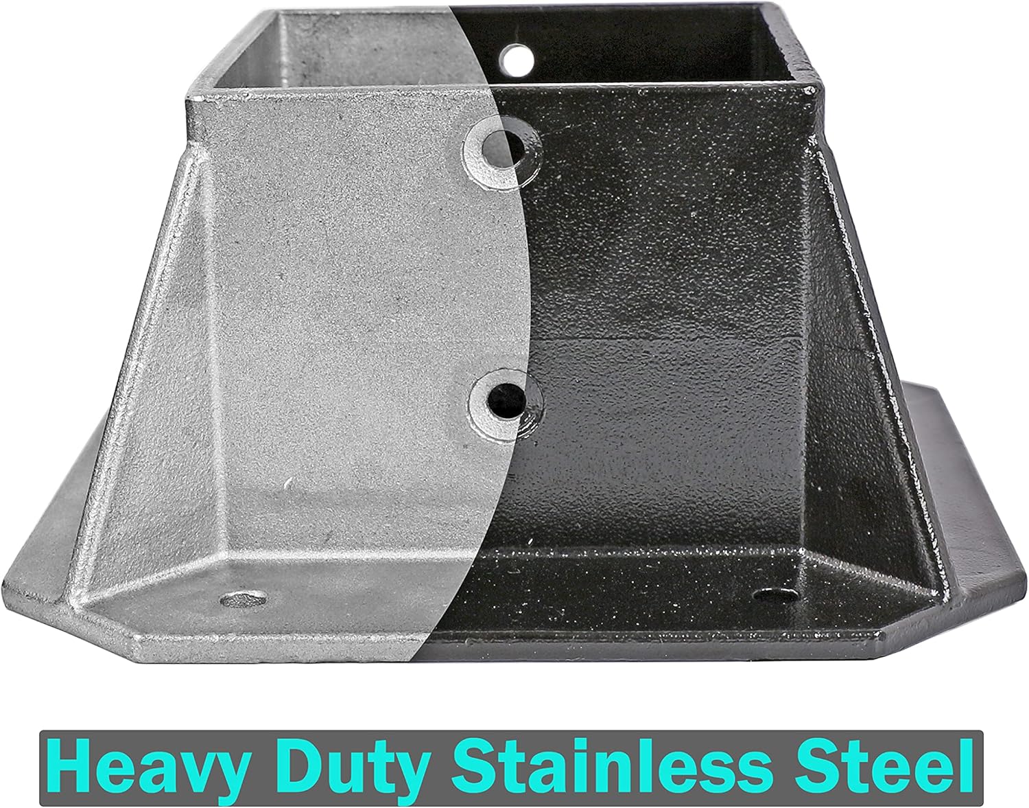Black Finish 2 Pack Stainless Steel Square Flange Anchor Base with Screws Y435870