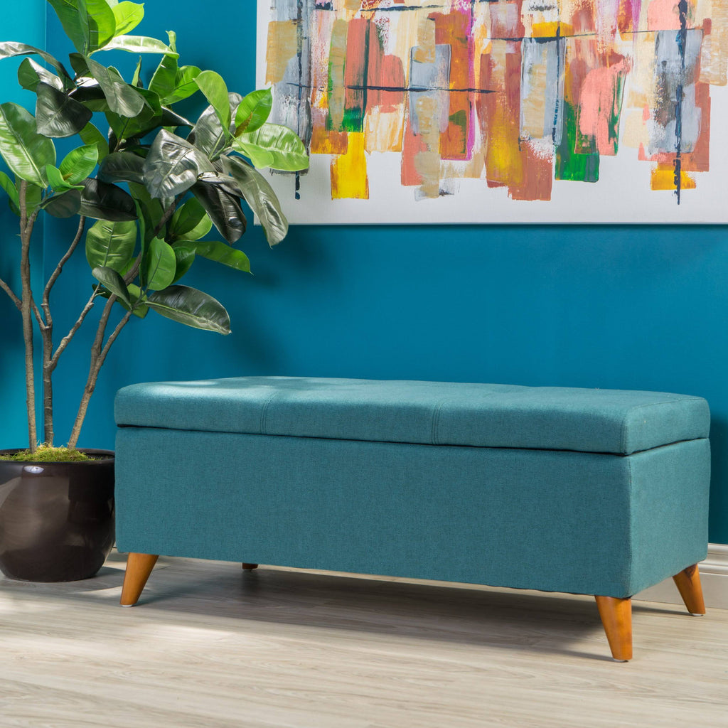 Orange Fabric Storage Ottoman I11515