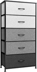 5 Drawers Fabric Dresser with Steel Frame and Wood Top G4663