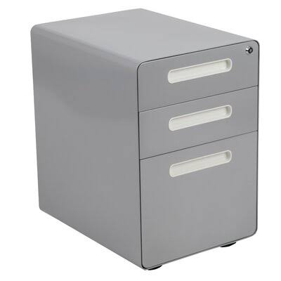 Gray 3-Drawer Mobile Vertical Filing Cabinet S8855