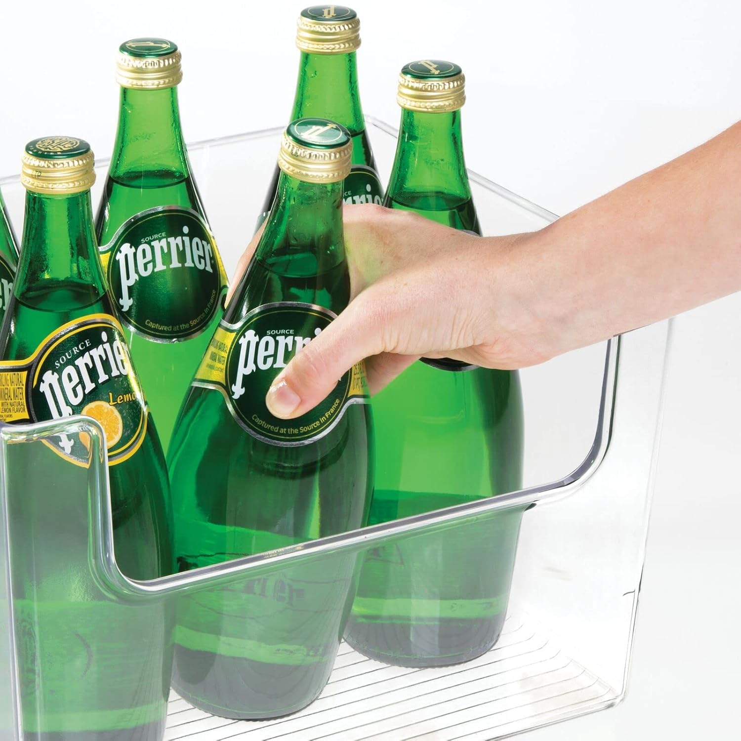 Clear Plastic Open Front Storage Organizer Bin Basket, 6 Pack M3108