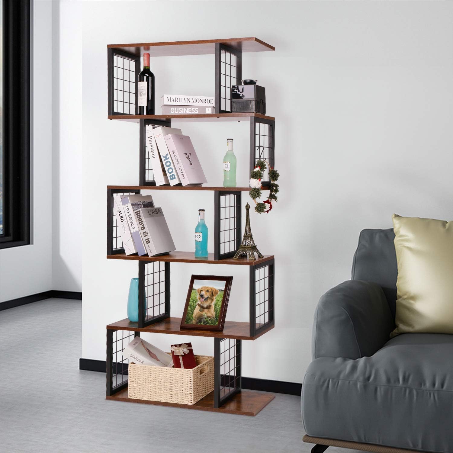 5-Tier S-Shaped Bookshelf K66107