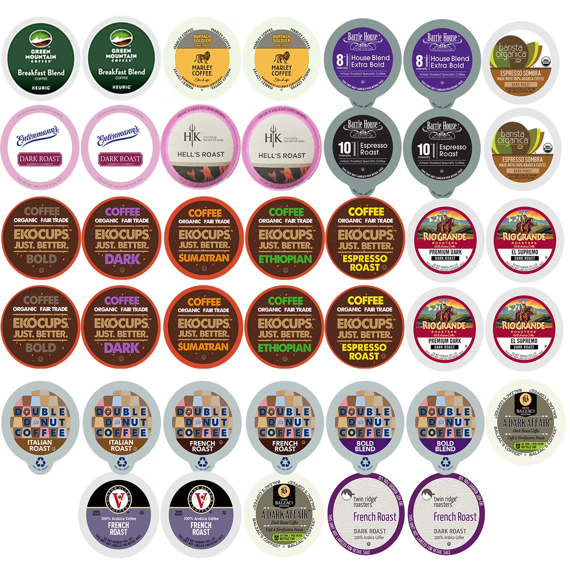 Bold Dark Roast Coffee Single Serve Cups Variety Pack L97478
