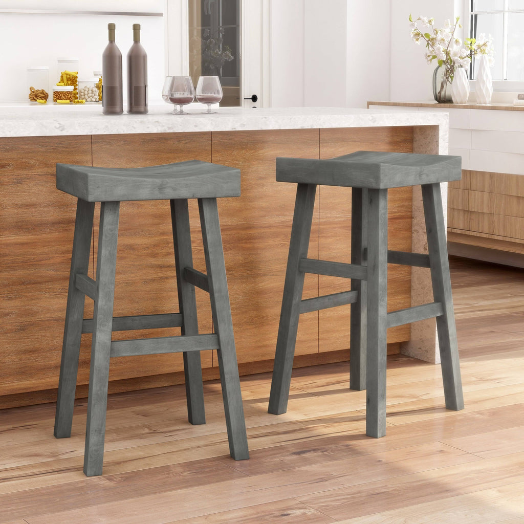 Antique White Saddle Stool (Set of 2) S355
