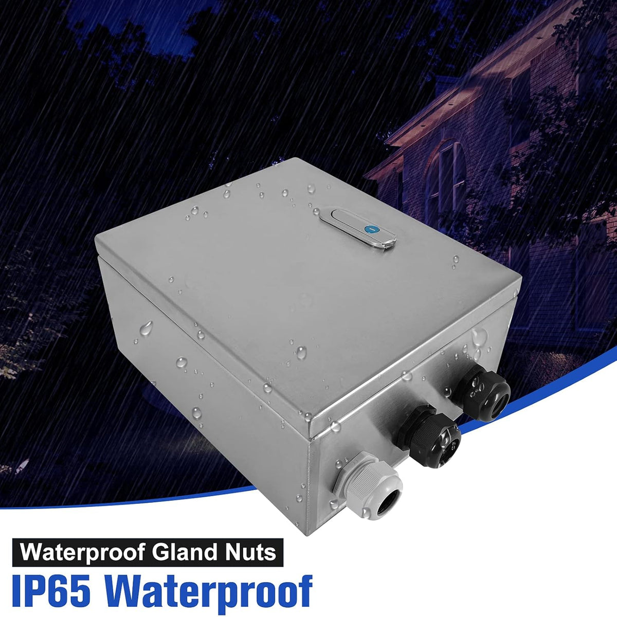 304 Stainless Steel IP65 Waterproof Junction Box with Lock (11.8x 9.8x 5.5) Z681770