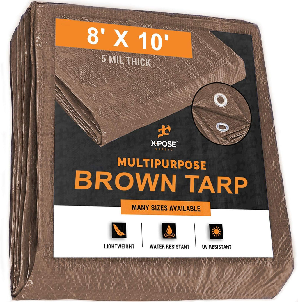 Brown Poly Tarp 20' x 30' 5 Mil Thick Polyethylene Pack of 2 Y17483