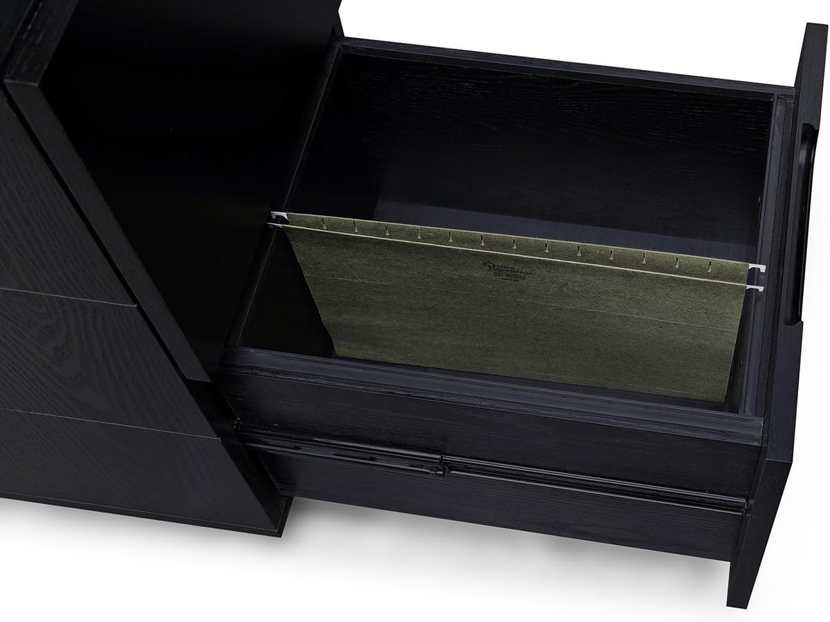 Black Oak 2 Drawer Mobile Filing Pedestal C685581