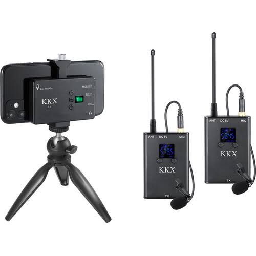 2-Person Wireless Omni Lavalier Microphone System with Mini Tripod R1023