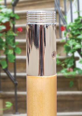 7.5 ft. Dark Wood Cafe Brass Sunbrella Umbrella V4448