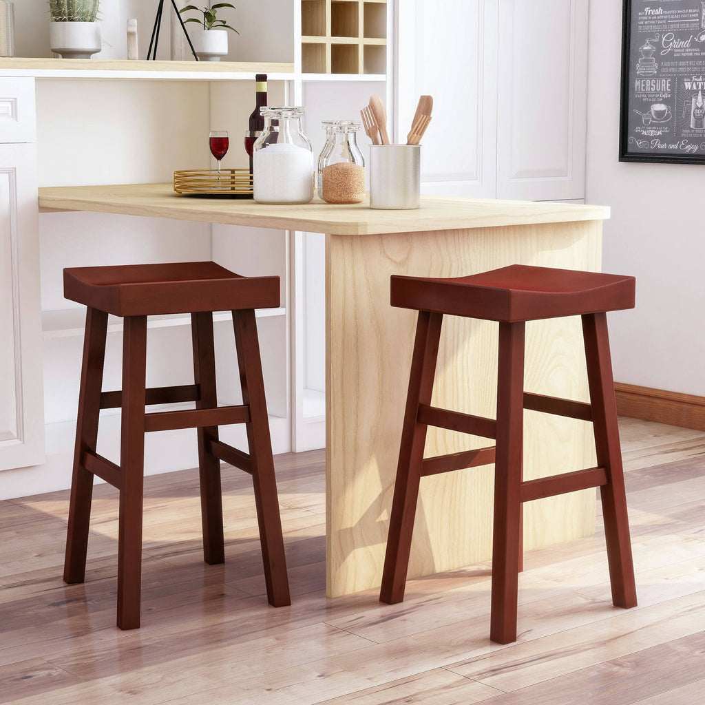 Antique White Saddle Stool (Set of 2) S355