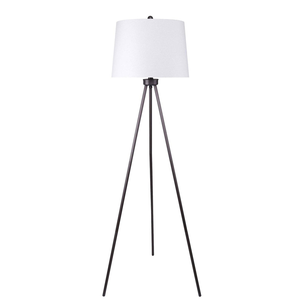 Plated Gold Floor Lamp with Natural Linen E4452
