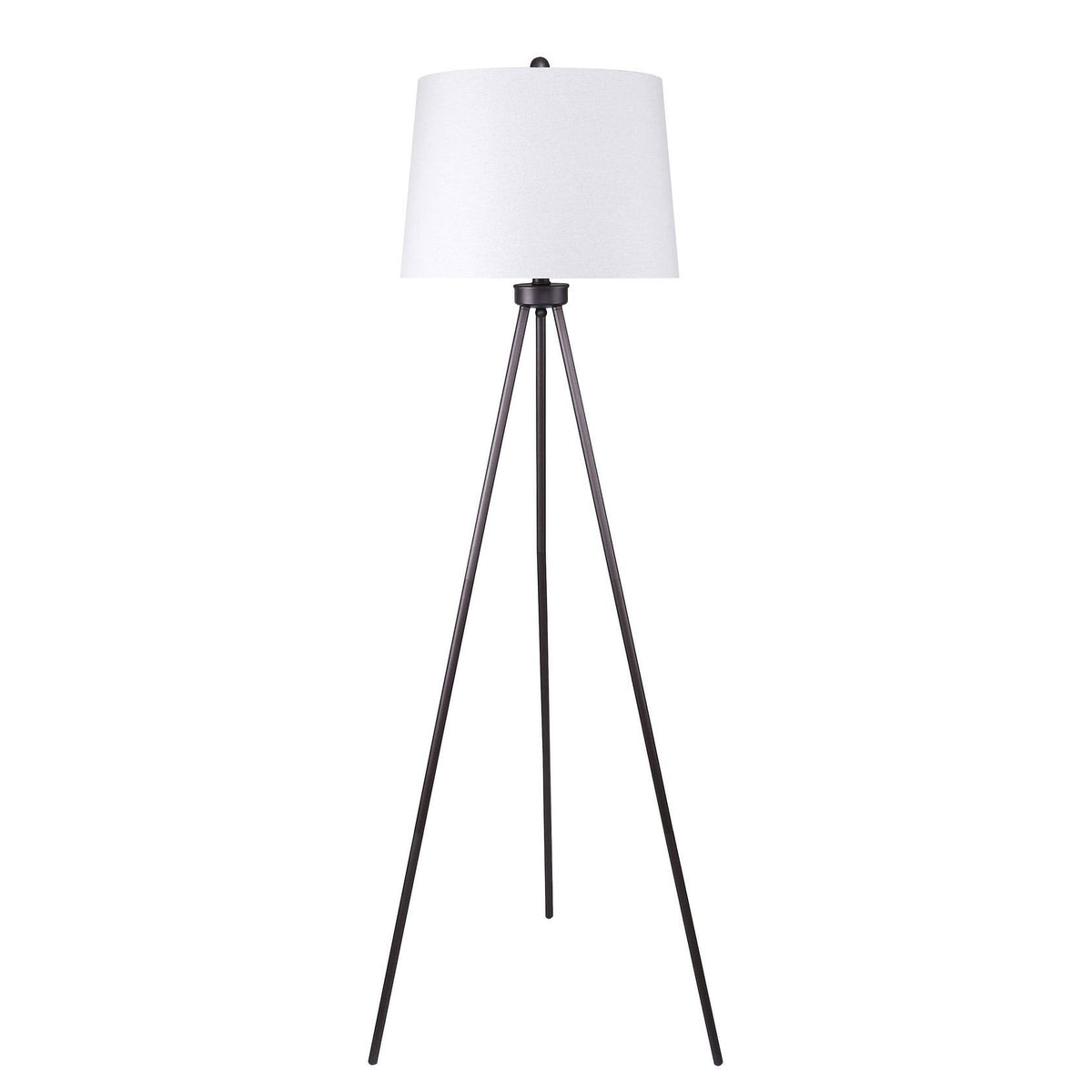 Plated Gold Floor Lamp with Natural Linen E4452