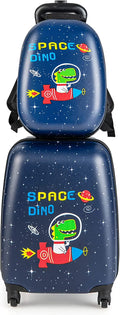 12'' Travel Backpack and 16'' Carry on Suitcase with Rolling Spinner Wheels, 2 Pcs G639